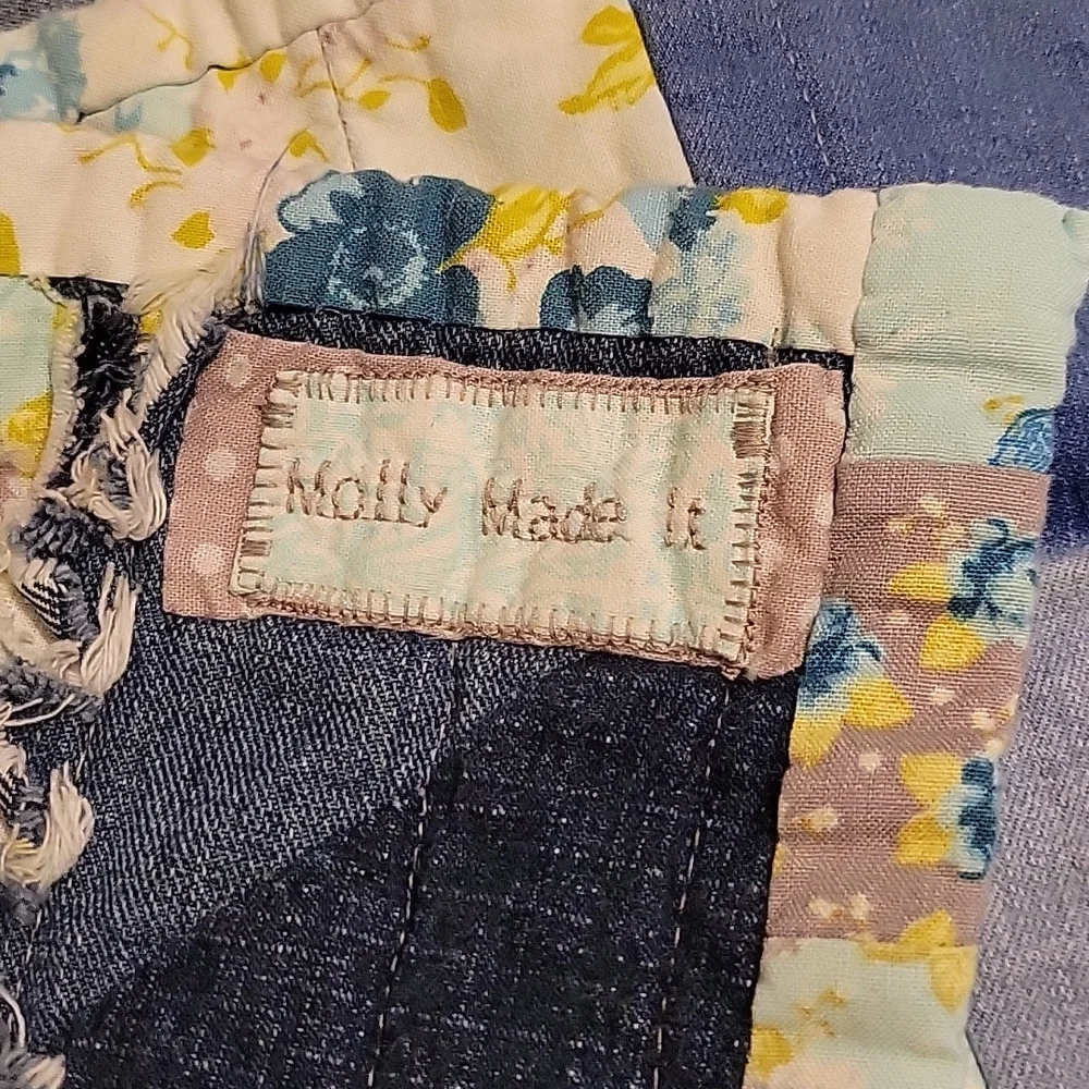 New Twin Rag Quilt hand crafted with Recycled Jeans - Molly Made It
